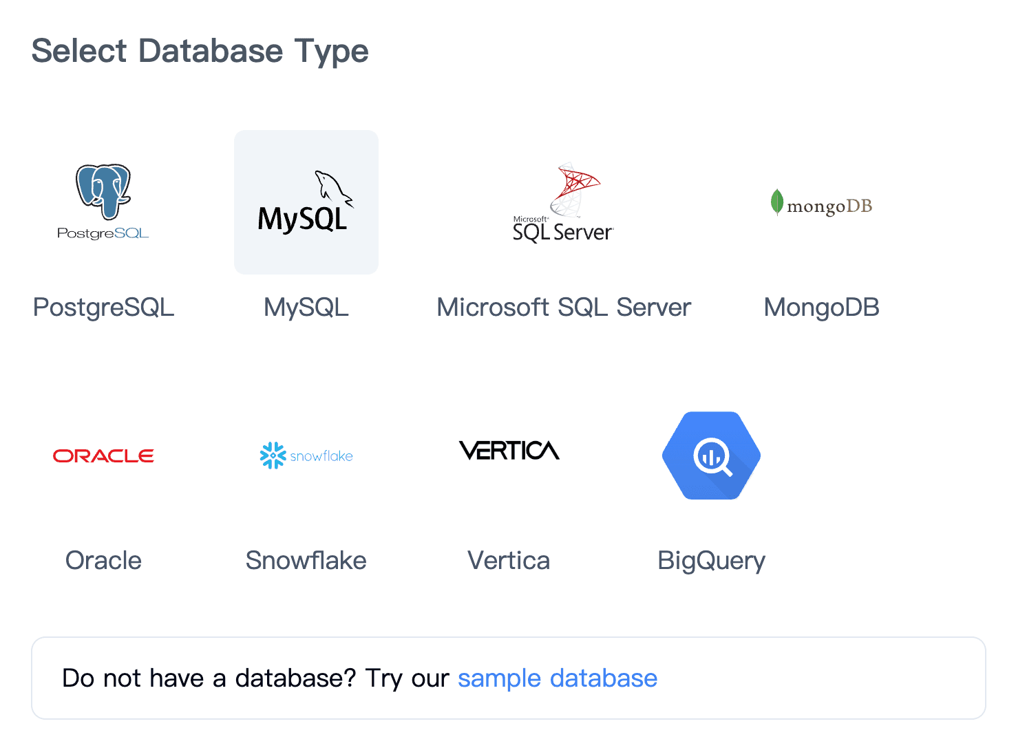 AskYourDatabase connection interface